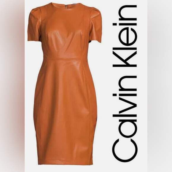 Calvin Klein Vegan Leather Dress - Picture 1 of 7